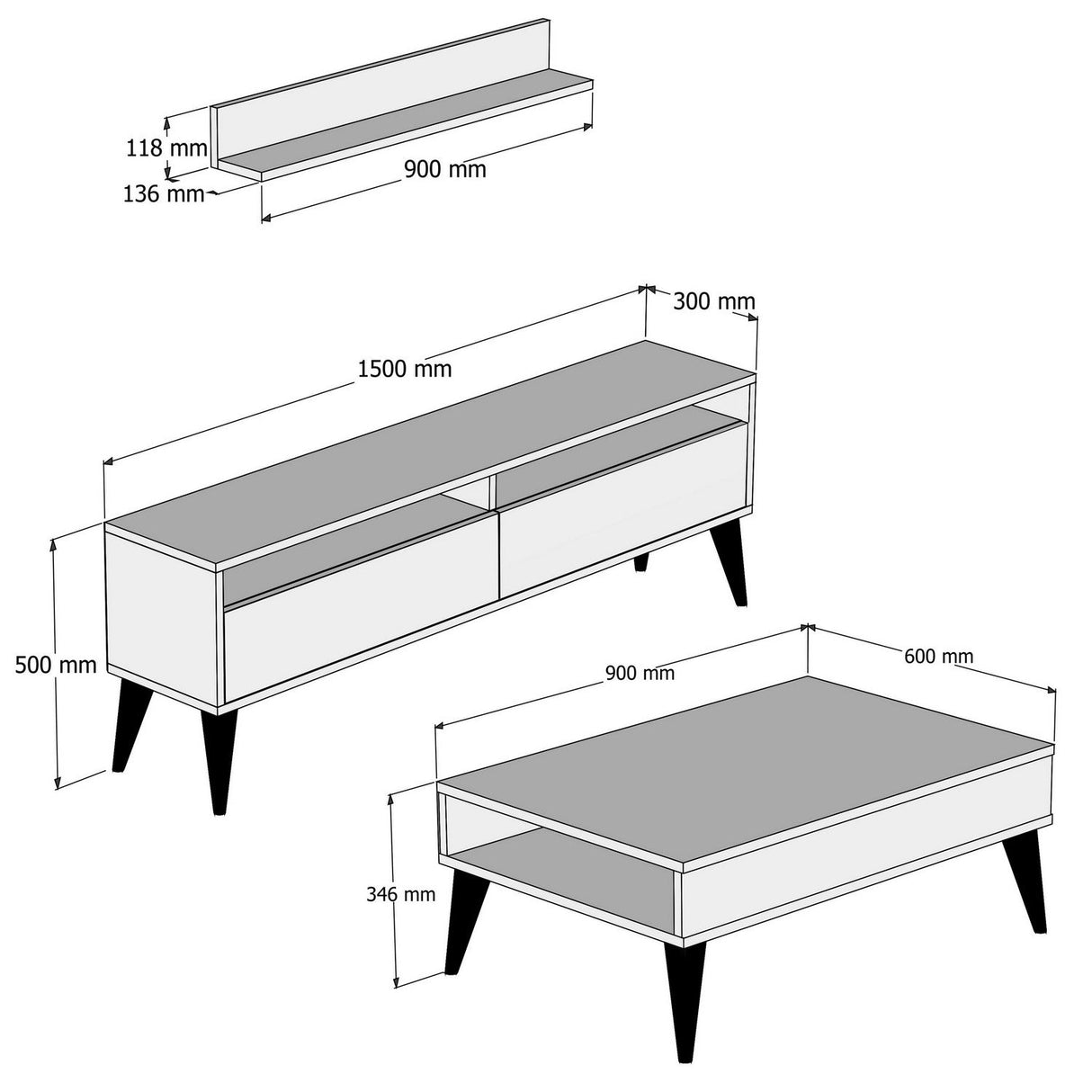 Set mobilă pentru sufragerie Best, Diverse culori, 150x30x50 cm - Alb | SKU: 845HCT5259 | Set mobilă pentru sufragerie Best, 150x30x50 cm, varianta Alb, produs pentru amenajarea locuinței, disponibil online în România la CasaMob
