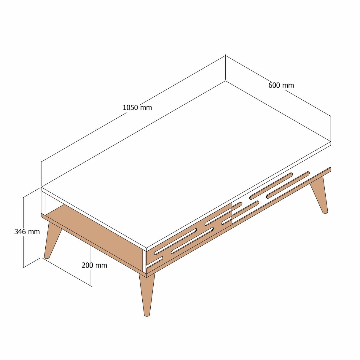 Măsuță de cafea Valensiya, Diverse culori, 105x60x35 cm - Nuc - Antracit | SKU: 845HCT5356 | Măsuță de cafea Valensiya, 105x60x35 cm, varianta Nuc - Antracit, produs pentru amenajarea locuinței, disponibil online în România la CasaMob
