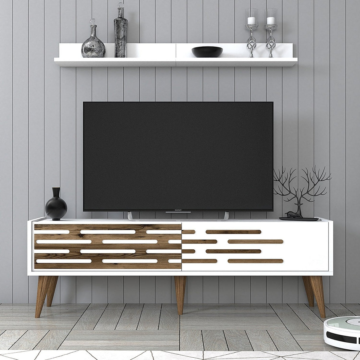 Comodă TV Valensiya 140, Diverse culori, 140x45x35 cm - Alb | SKU: 845HCT5390 | Comodă TV Valensiya 140, 140x45x35 cm, varianta Alb, produs pentru amenajarea locuinței, disponibil online în România la CasaMob