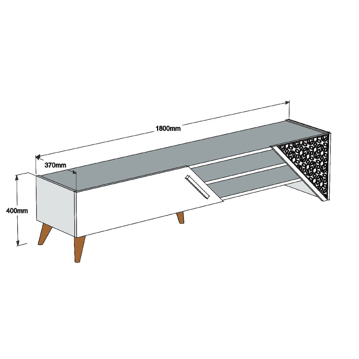 Comodă TV Beril 2, Diverse culori, 180x40x37 cm - Stejar | SKU: 845HCT5503 | Comodă TV Beril 2, 180x40x37 cm, varianta Stejar, produs pentru amenajarea locuinței, disponibil online în România la CasaMob