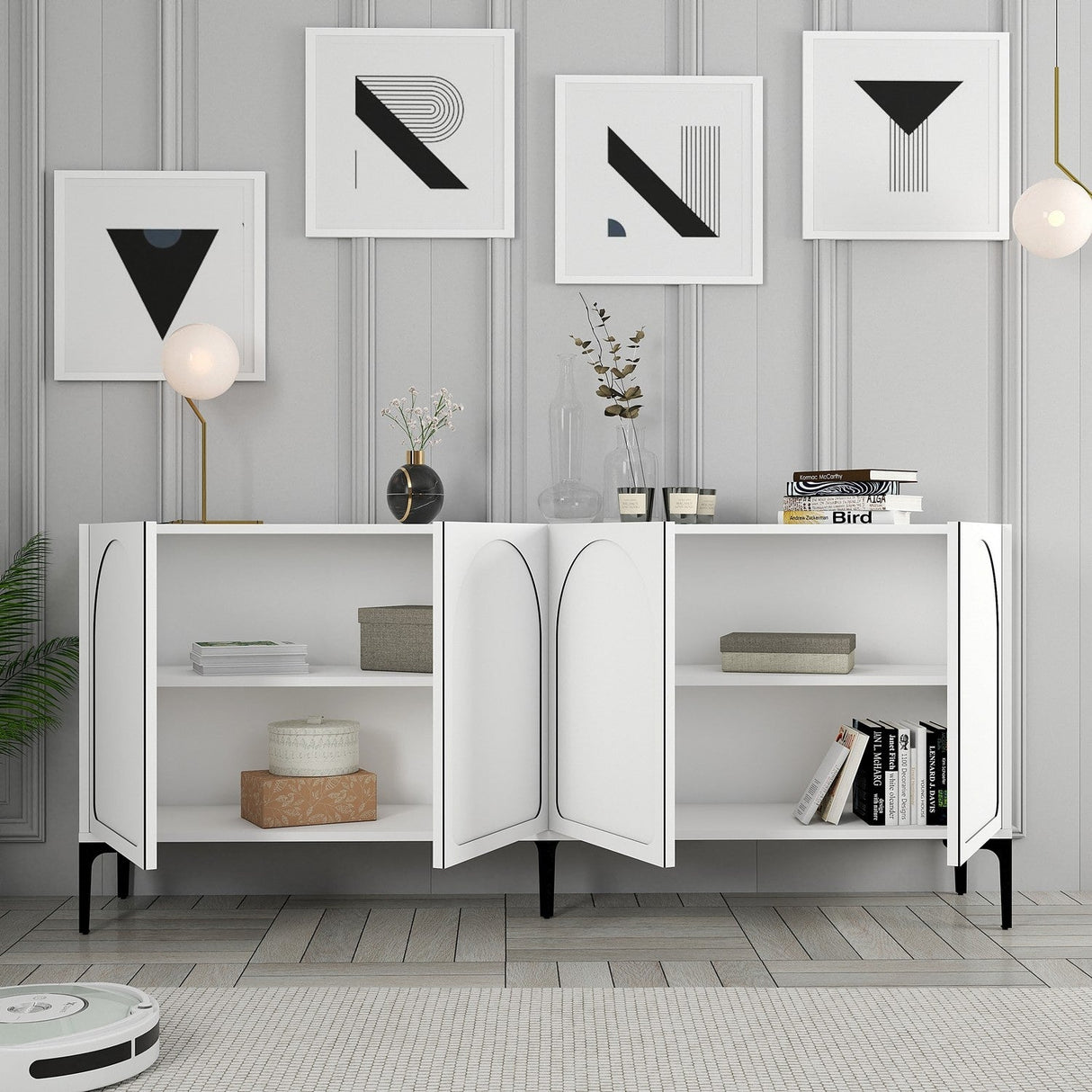 Mobilier Lyon 79 180x35 - White Black, SKU 845HCT5530