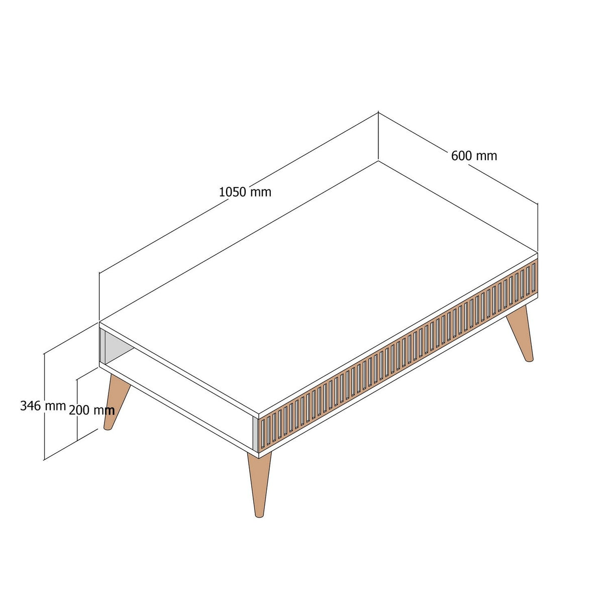 Măsuță de cafea Milan, Diverse culori, 105x60x35 cm - Nuc - Travertin | SKU: 845HCT5608 | Măsuță de cafea Milan, 105x60x35 cm, varianta Nuc - Travertin, produs pentru amenajarea locuinței, disponibil online în România la CasaMob