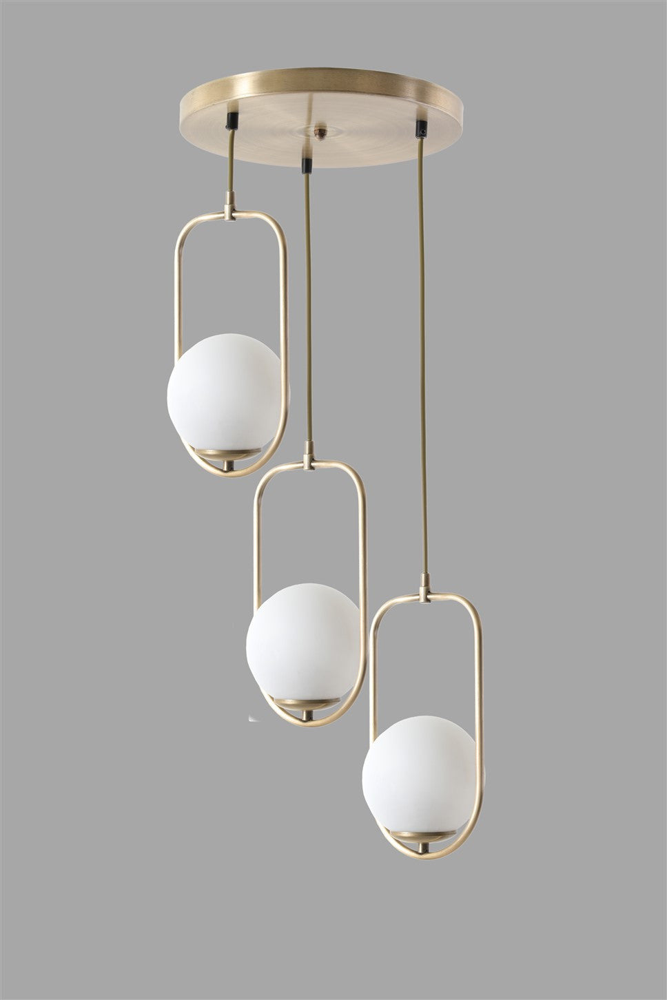 Lustră 8497-3, Alb - Copper, Ø30x70 cm