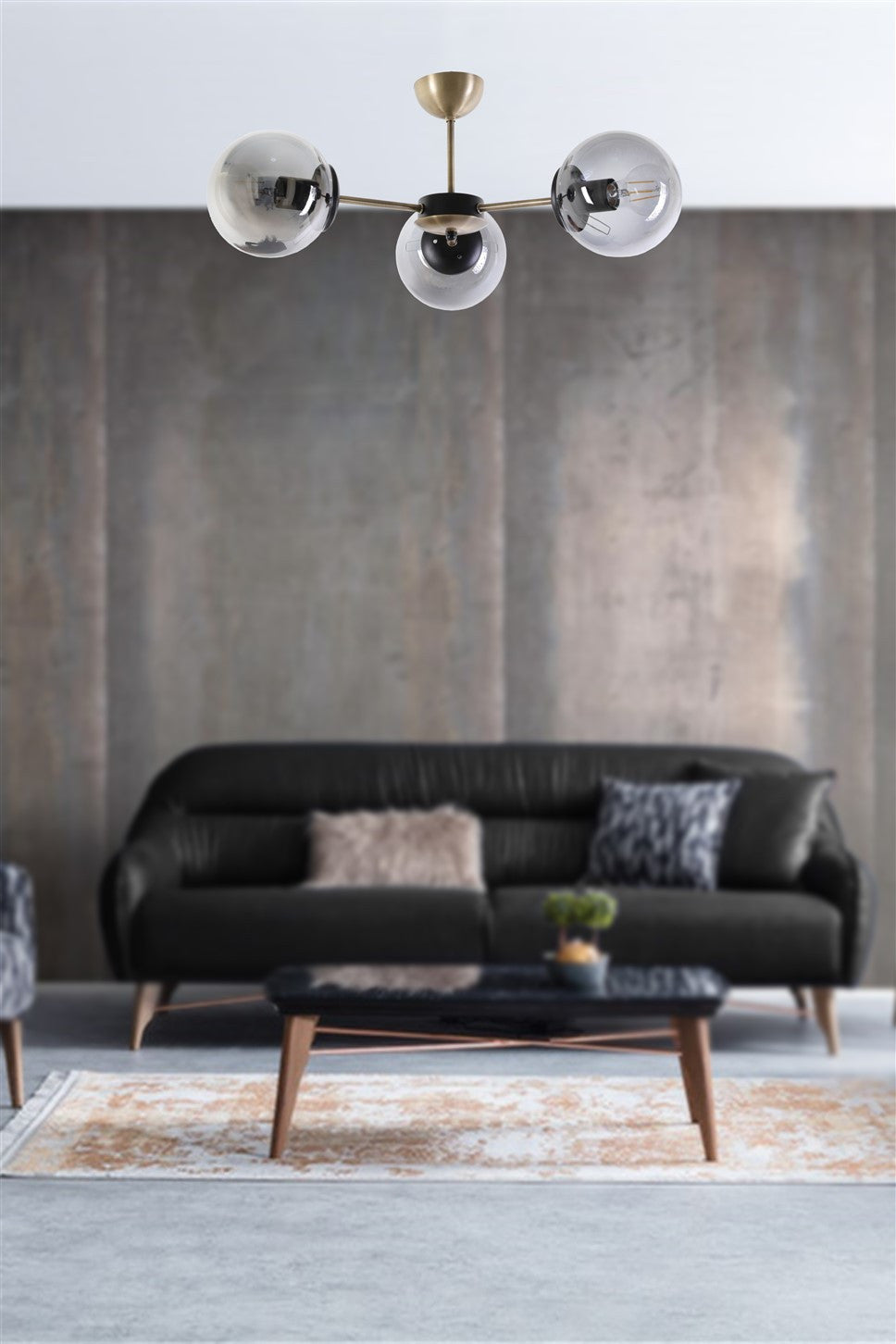 Lustră 8506-3, Copper - Fumuriu, Ø55x25 cm