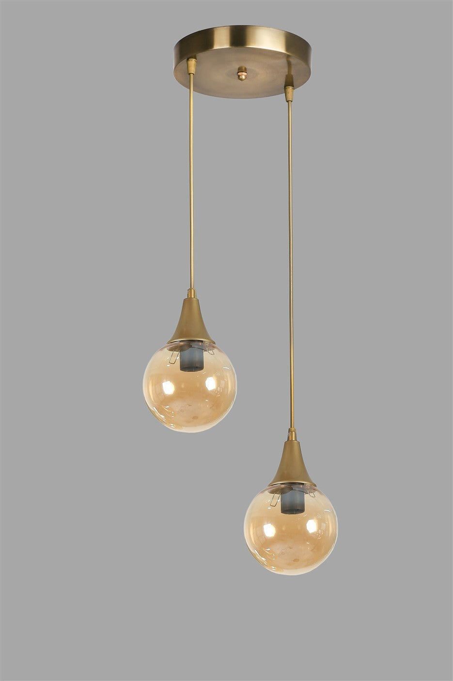 Lustră 8809-2, Amber - Auriu, Ø25x70 cm
