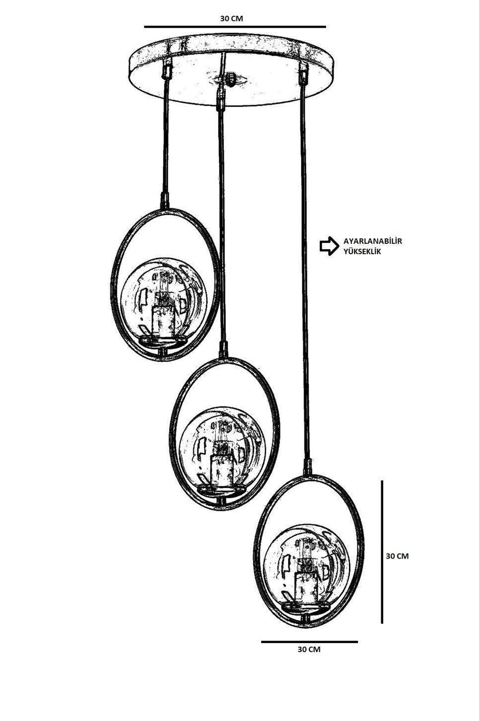 Lustra Ring Chandelier, Negru