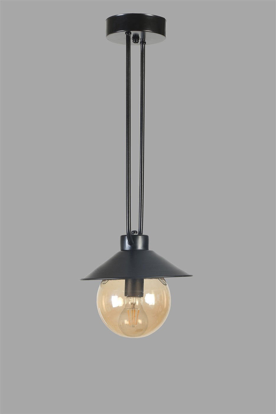 Lustră 8801-4, Amber - Negru, Ø23x60 cm