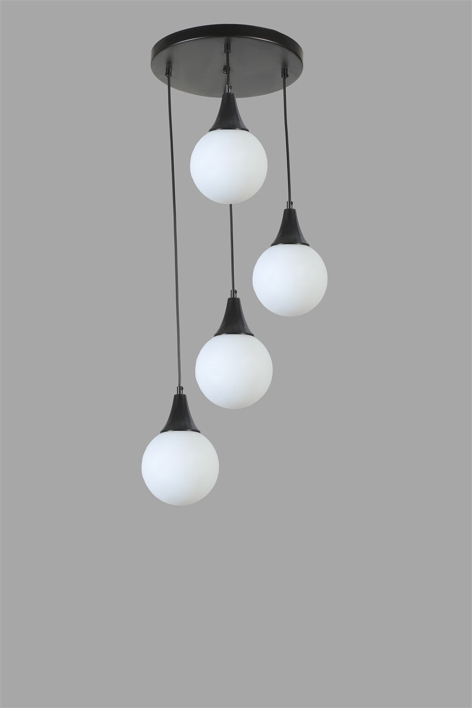 Lustră 8812-4, Negru - Alb, Ø30x70 cm