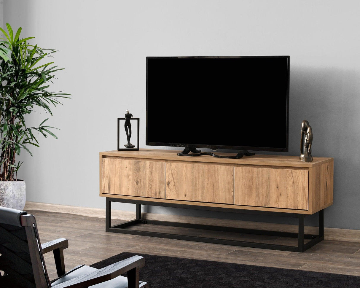 Comoda TV Tılsım 140, Stejar Negru, 140 x 50 x 40 cm