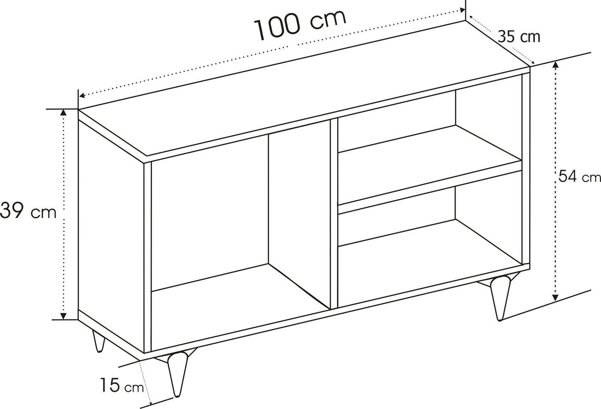 Comoda TV Zisino, Alb - Crem - Nuc - Gri (diverse dimensiuni) - Crem, SKU 854KLN3009