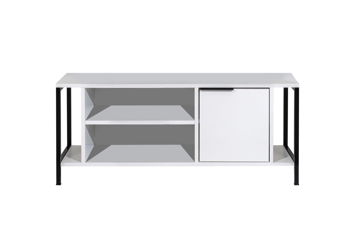 Comodă TV Bond, Diverse culori, 120x35x48 cm - Alb - Negru | SKU: 854KLN3065 | Comodă TV Bond, 120x35x48 cm, varianta Alb - Negru, produs pentru amenajarea locuinței, disponibil online în România la CasaMob