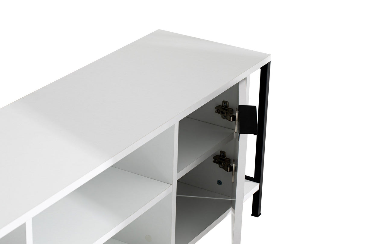 Comodă TV Bond, Diverse culori, 120x35x48 cm - Alb - Negru | SKU: 854KLN3065 | Comodă TV Bond, 120x35x48 cm, varianta Alb - Negru, produs pentru amenajarea locuinței, disponibil online în România la CasaMob