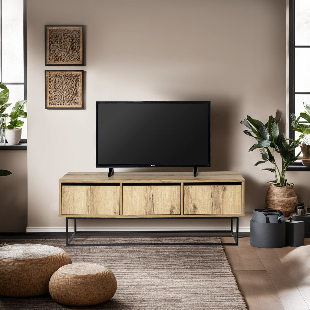 Comodă TV Kordon 140, Felt - Negru, 140x40x50 cm
