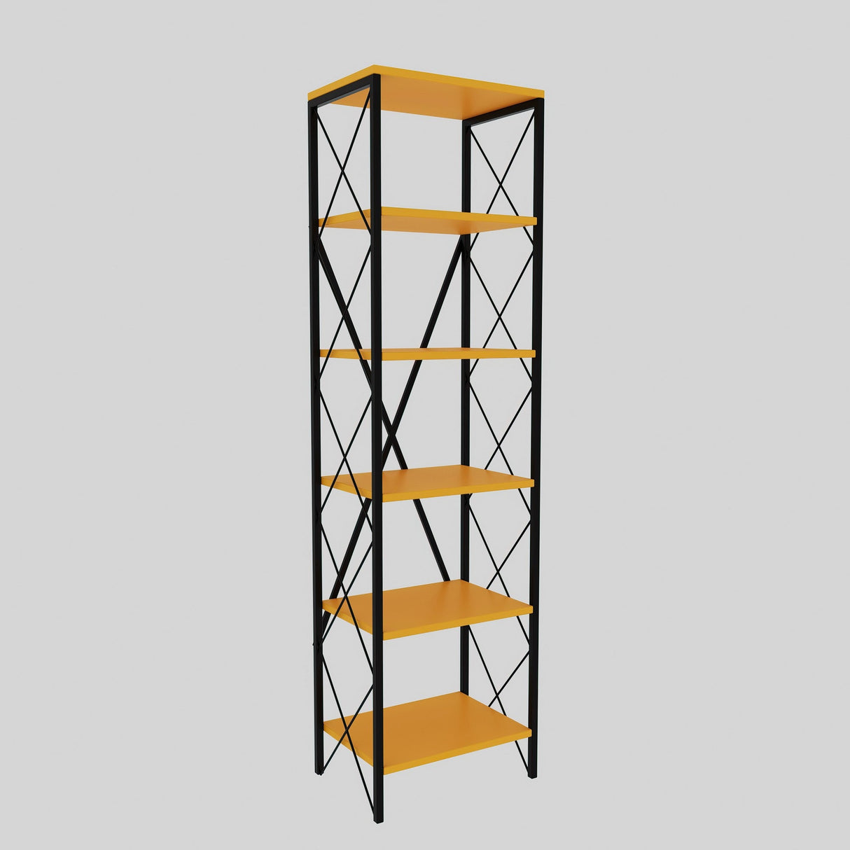 Bibliotecă Suadiye, Diverse culori, 50x30x180 cm - Galben - Negru | SKU: 854KLN3615 | Bibliotecă Suadiye, 50x30x180 cm, varianta Galben - Negru, produs pentru amenajarea locuinței, disponibil online în România la CasaMob