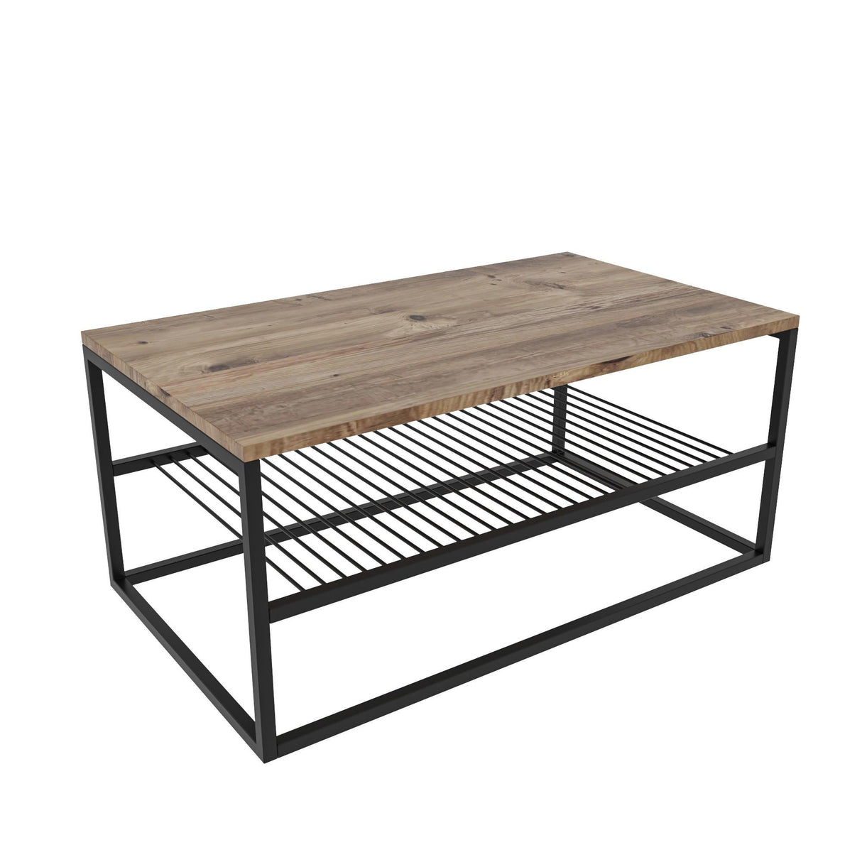 Masuta de cafea Melike, Stejar - Alb - Negru, 95 x 43 x 55 cm - Stejar, SKU 854KLN4304