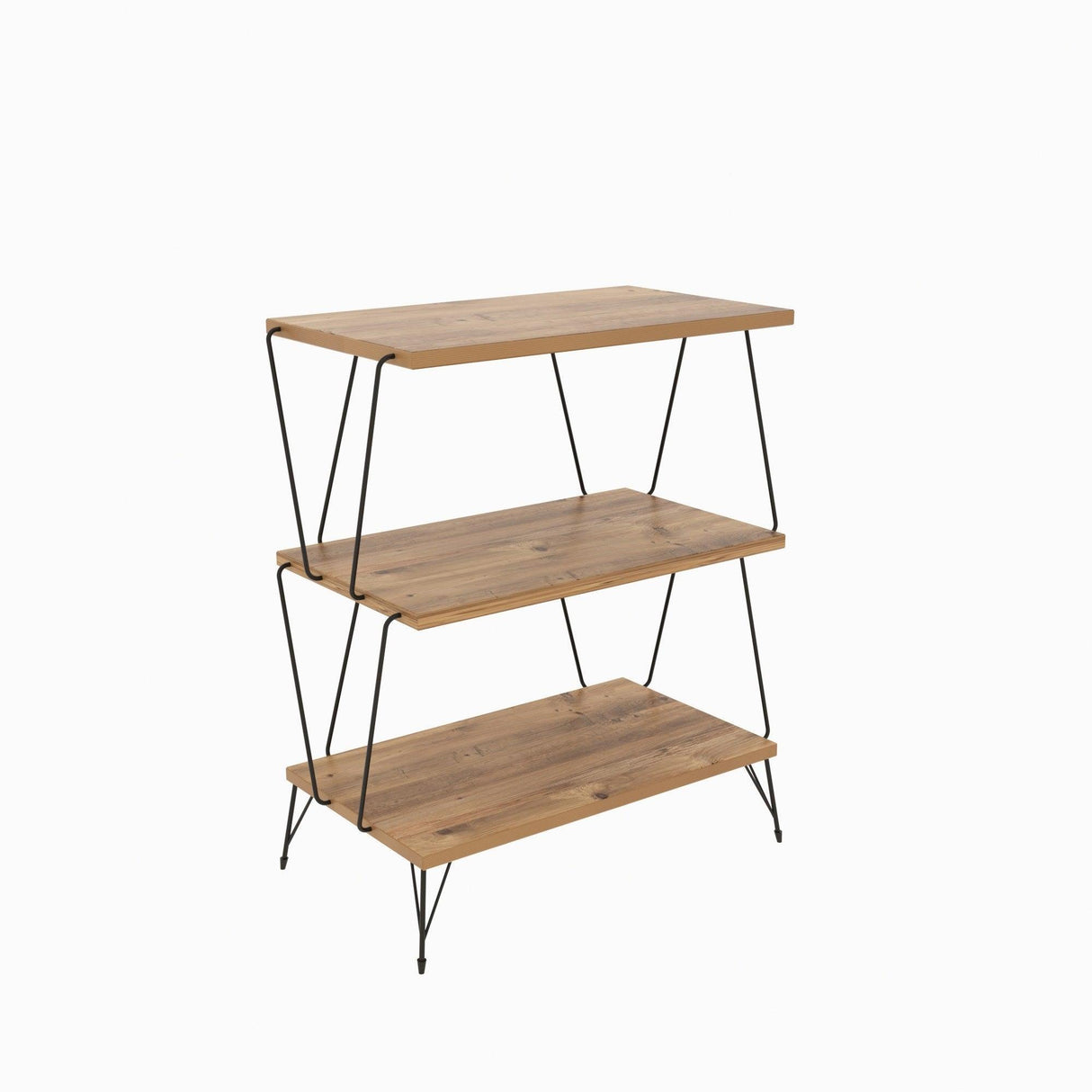 Masuta Cafea Lateral Lazandos, Alb - Gri - Stejar, 46x30x76 cm - Stejar, SKU 854KLN4319