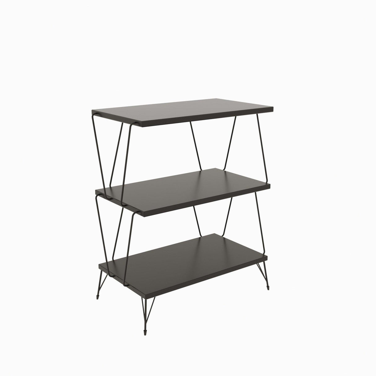 Masuta Cafea Lateral Lazandos, Alb - Gri - Stejar, 46x30x76 cm - Gri, SKU 854KLN4319