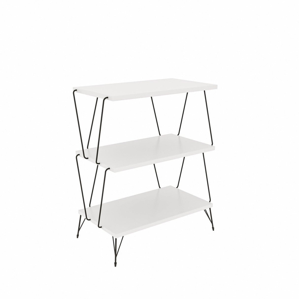 Masuta Cafea Lateral Lazandos, Alb - Gri - Stejar, 46x30x76 cm - Alb, SKU 854KLN4319