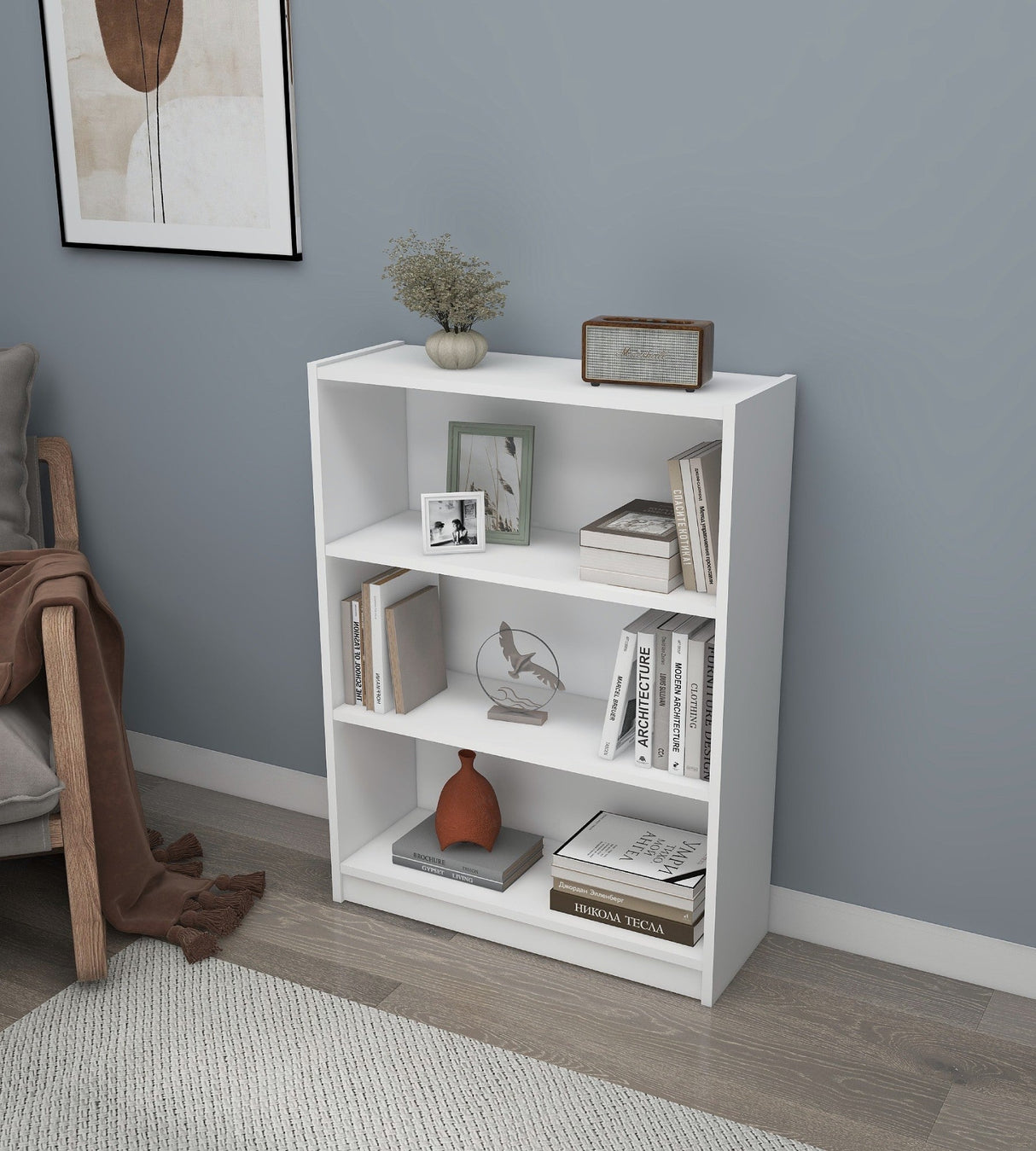 Bibliotecă Holiday, Diverse culori, 80x28x106 cm - Alb | SKU: 854KLN4702 | Bibliotecă Holiday, 80x28x106 cm, varianta Alb, produs pentru amenajarea locuinței, disponibil online în România la CasaMob