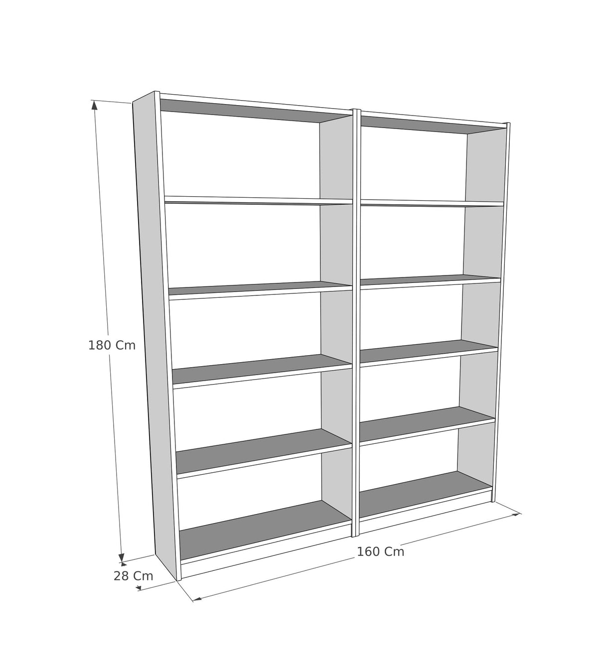 Bibliotecă Bigs, Diverse culori, 160x28x180 cm - Hitit | SKU: 854KLN4706 | Bibliotecă Bigs, 160x28x180 cm, varianta Hitit, produs pentru amenajarea locuinței, disponibil online în România la CasaMob