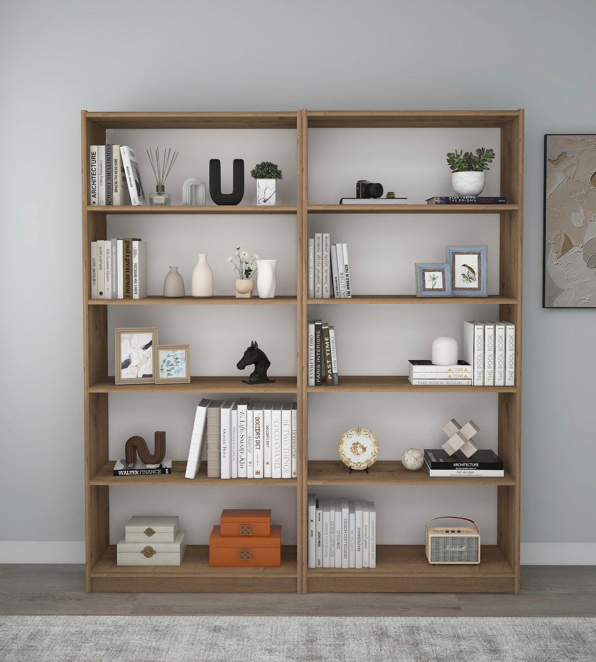 Bibliotecă Bigs, Diverse culori, 160x28x180 cm - Hitit | SKU: 854KLN4706 | Bibliotecă Bigs, 160x28x180 cm, varianta Hitit, produs pentru amenajarea locuinței, disponibil online în România la CasaMob