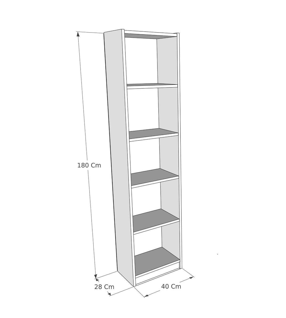 Bibliotecă Fulya, Diverse culori, 40x28x180 cm - Gri închis | SKU: 854KLN4710 | Bibliotecă Fulya, 40x28x180 cm, varianta Gri închis, produs pentru amenajarea locuinței, disponibil online în România la CasaMob
