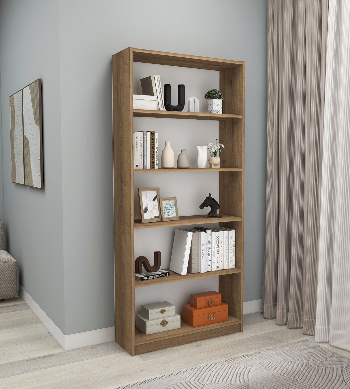 Bibliotecă Manolya, Diverse culori, 80x28x180 cm - Hitit | SKU: 854KLN4711 | Bibliotecă Manolya, 80x28x180 cm, varianta Hitit, produs pentru amenajarea locuinței, disponibil online în România la CasaMob