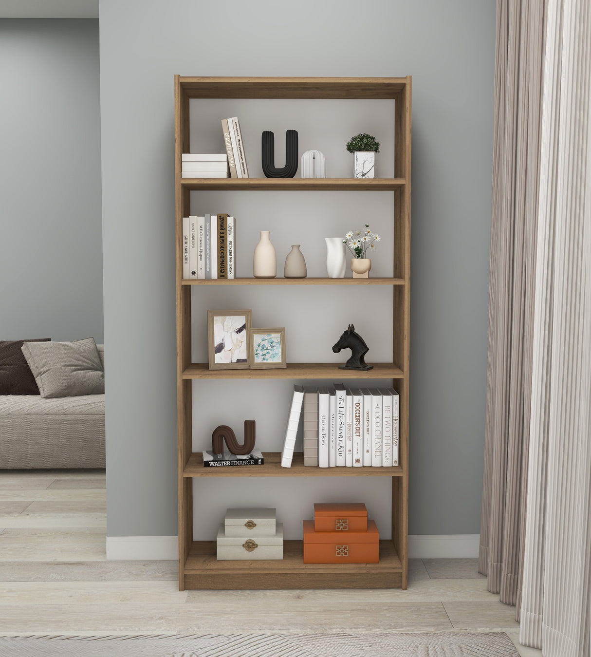 Bibliotecă Manolya, Diverse culori, 80x28x180 cm - Hitit | SKU: 854KLN4711 | Bibliotecă Manolya, 80x28x180 cm, varianta Hitit, produs pentru amenajarea locuinței, disponibil online în România la CasaMob