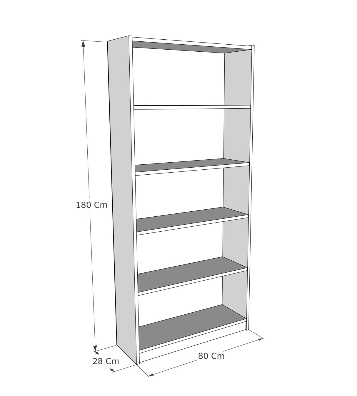 Bibliotecă Manolya, Diverse culori, 80x28x180 cm - Gri închis | SKU: 854KLN4712 | Bibliotecă Manolya, 80x28x180 cm, varianta Gri închis, produs pentru amenajarea locuinței, disponibil online în România la CasaMob