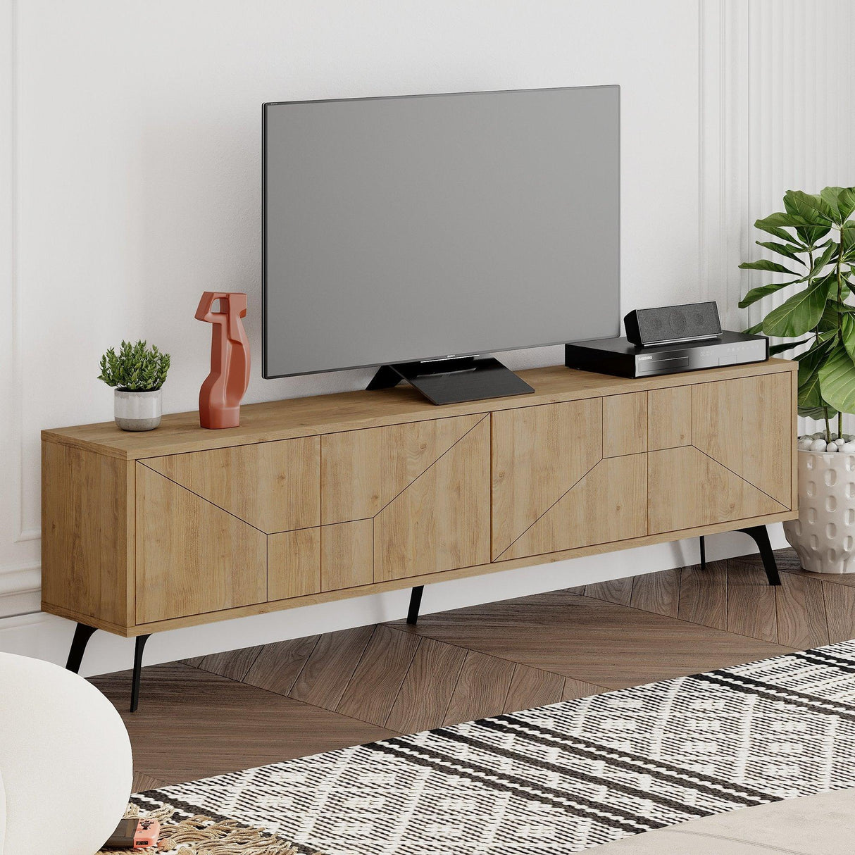 Comodă TV Dune, Diverse culori, 180x30x50 cm - Moca deschis | SKU: 855DTE3096 | Comodă TV Dune, 180x30x50 cm, varianta Moca deschis, produs pentru amenajarea locuinței, disponibil online în România la CasaMob