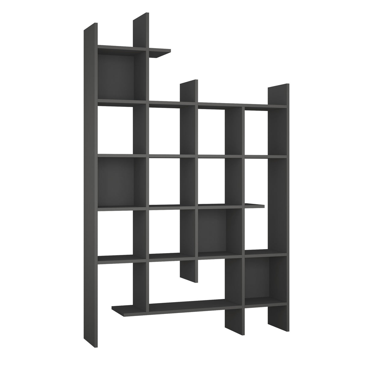 Bibliotecă Manco - Anhracite, Antracit, 122x26x188 cm