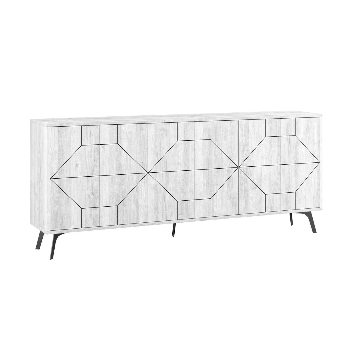 Consola Dune Living cu 6 Usi 184 x 78 x 35 cm - Alb, SKU 855DTE4232