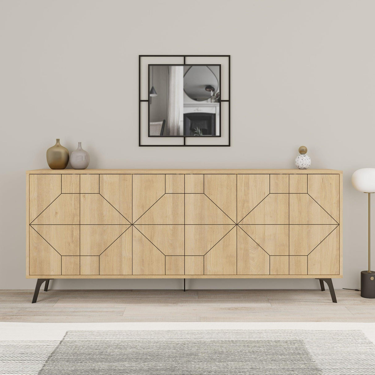 Consola Dune Living cu 6 Usi 184 x 78 x 35 cm - Stejar, SKU 855DTE4232