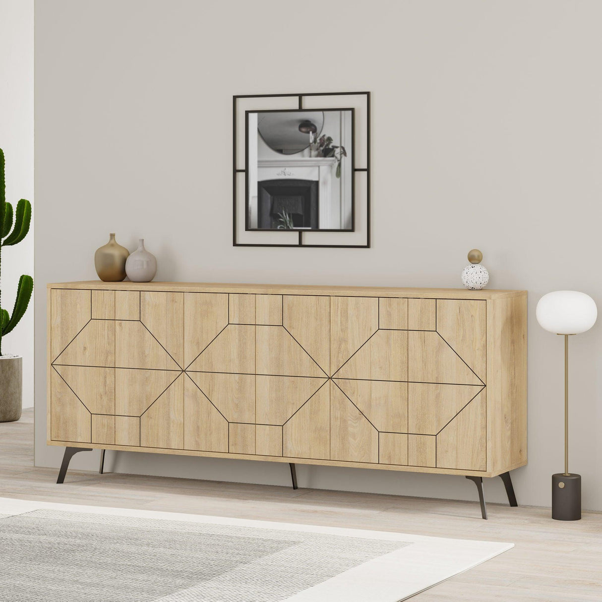 Consola Dune Living cu 6 Usi 184 x 78 x 35 cm - Stejar, SKU 855DTE4232