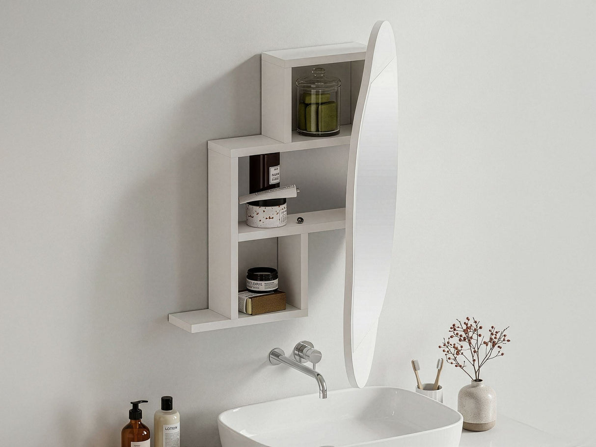 Dulap de baie Cloud Storage Bathroom Wall Mirror, Diverse culori, 60x13x75 cm - Alb | SKU: 855DTE5116 | Dulap de baie Cloud Storage Bathroom Wall Mirror, 60x13x75 cm, varianta Alb, produs pentru amenajarea locuinței, disponibil online în România la CasaMob