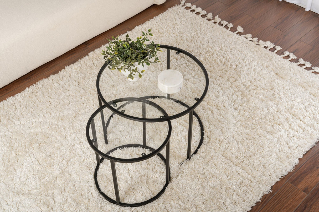 Măsuță de cafea Aurum - 60, 42, Diverse culori, Diverse dimensiuni - Negru - Transparent - 42x42x39 cm | SKU: 857NRD1112 | Măsuță de cafea Aurum - 60, 42, varianta Negru - Transparent - 42x42x39 cm, produs pentru amenajarea locuinței, disponibil online în România la CasaMob