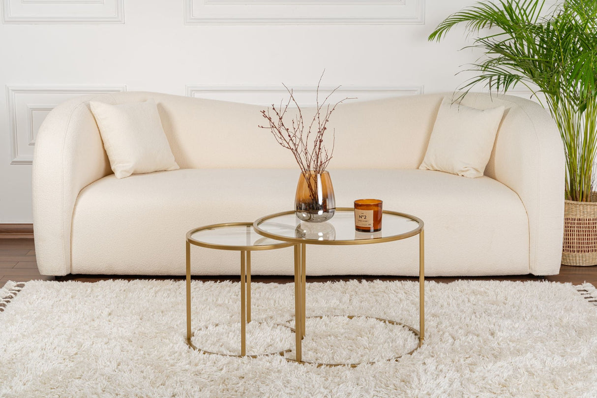 Măsuță de cafea Aurum - 60, 42, Diverse culori, Diverse dimensiuni - Auriu - Transparent - 60x60x43 cm | SKU: 857NRD1111 | Măsuță de cafea Aurum - 60, 42, varianta Auriu - Transparent - 60x60x43 cm, produs pentru amenajarea locuinței, disponibil online în România la CasaMob