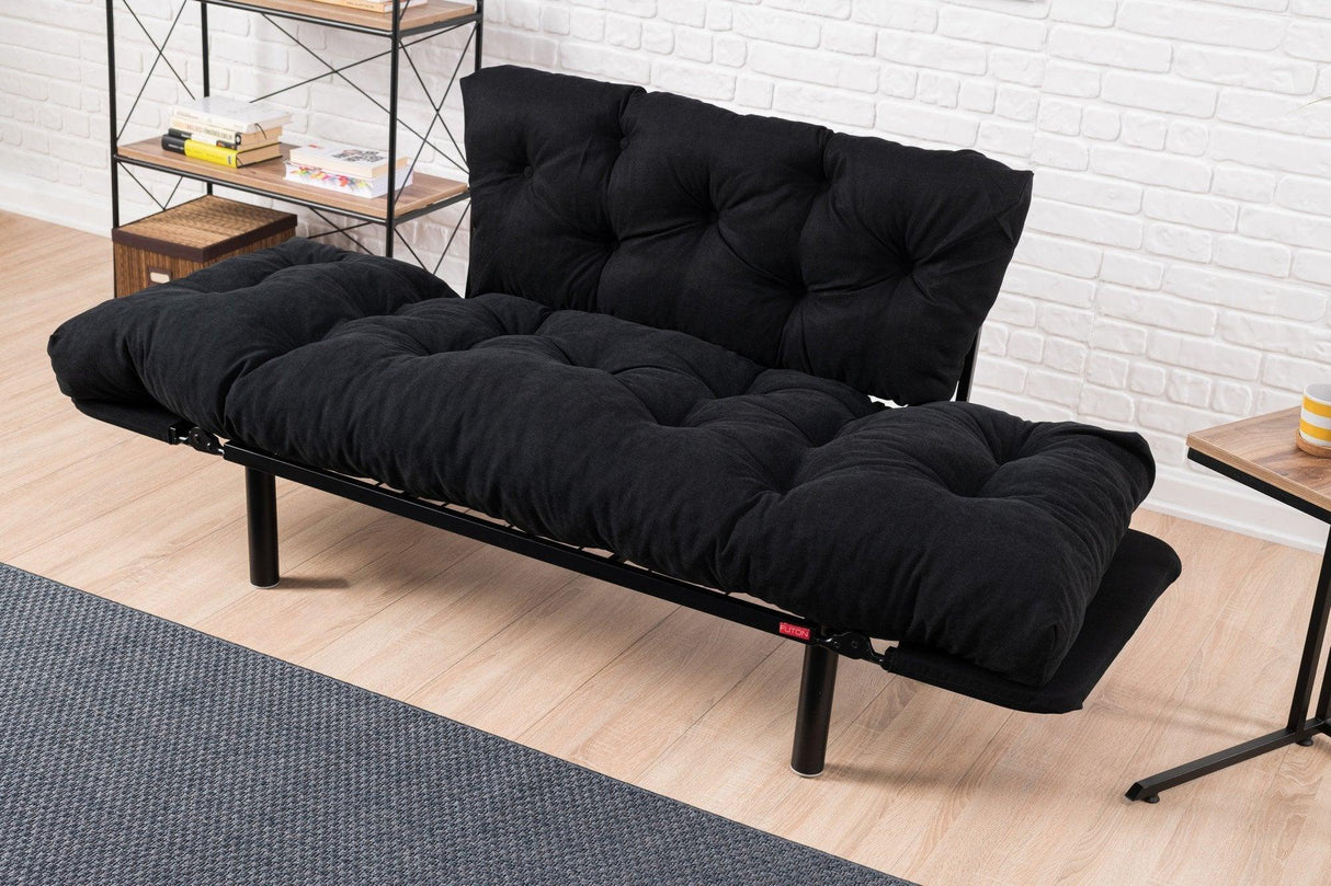 Canapea extensibilă 2 locuri Nitta, Diverse culori, 155x70x85 cm - Negru | SKU: 859FTN1215 | Canapea extensibilă 2 locuri Nitta, 155x70x85 cm, varianta Negru, produs pentru amenajarea locuinței, disponibil online în România la CasaMob