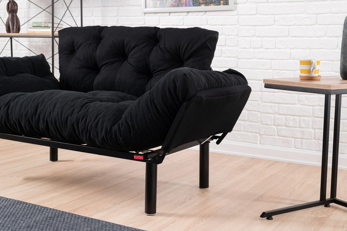 Canapea extensibilă 2 locuri Nitta, Diverse culori, 155x70x85 cm - Negru | SKU: 859FTN1215 | Canapea extensibilă 2 locuri Nitta, 155x70x85 cm, varianta Negru, produs pentru amenajarea locuinței, disponibil online în România la CasaMob