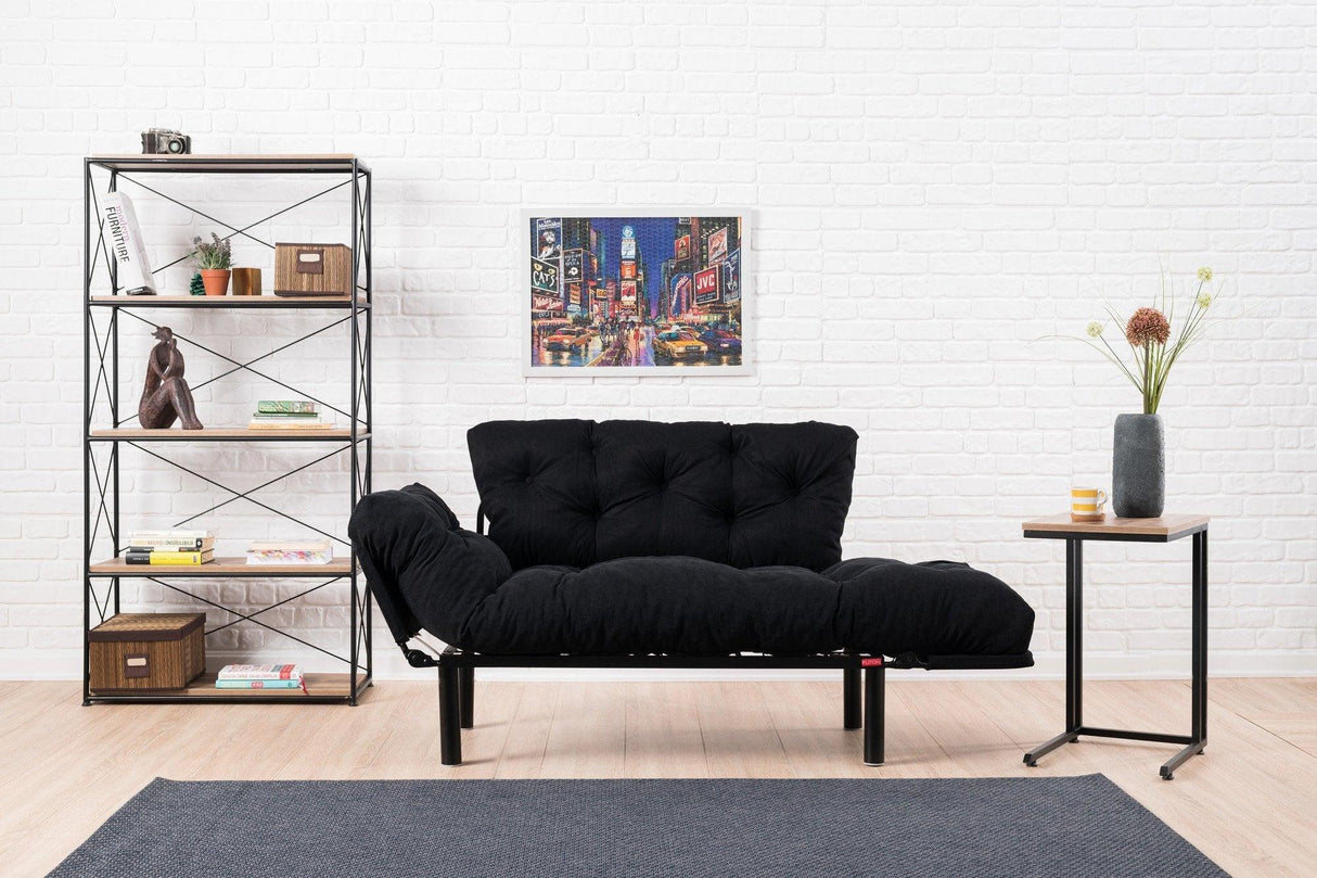 Canapea extensibilă 2 locuri Nitta, Diverse culori, 155x70x85 cm - Negru | SKU: 859FTN1215 | Canapea extensibilă 2 locuri Nitta, 155x70x85 cm, varianta Negru, produs pentru amenajarea locuinței, disponibil online în România la CasaMob