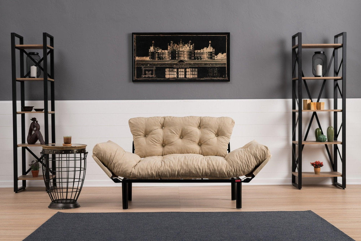 Canapea extensibilă 2 locuri Nitta, Diverse culori, 155x70x85 cm - Crem | SKU: 859FTN1216 | Canapea extensibilă 2 locuri Nitta, 155x70x85 cm, varianta Crem, produs pentru amenajarea locuinței, disponibil online în România la CasaMob