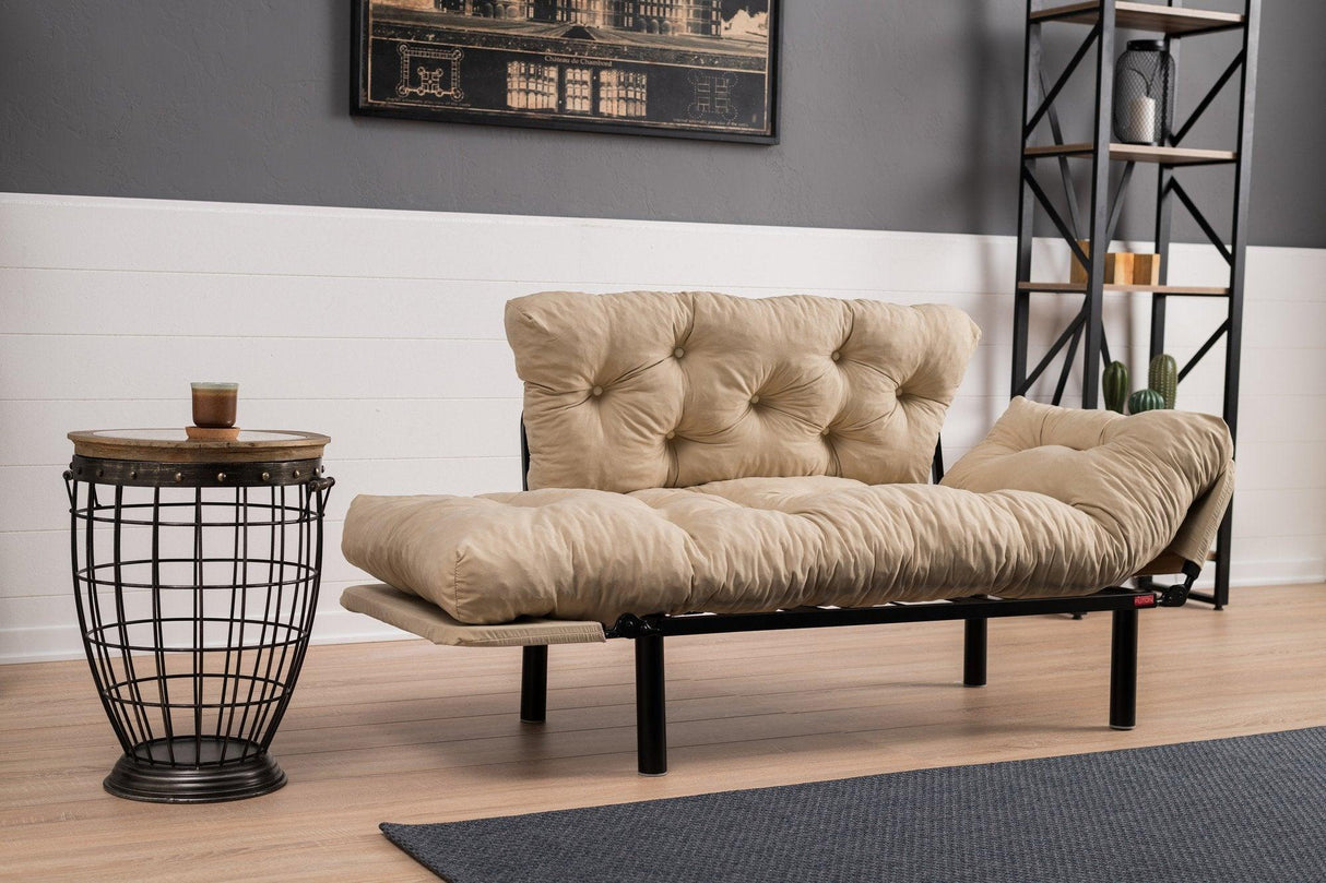 Canapea extensibilă 2 locuri Nitta, Diverse culori, 155x70x85 cm - Crem | SKU: 859FTN1216 | Canapea extensibilă 2 locuri Nitta, 155x70x85 cm, varianta Crem, produs pentru amenajarea locuinței, disponibil online în România la CasaMob