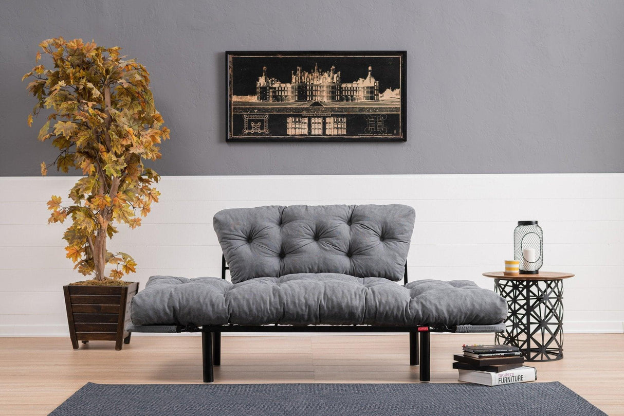 Canapea extensibilă 2 locuri Nitta, Diverse culori, 155x70x85 cm - Gri | SKU: 859FTN1218 | Canapea extensibilă 2 locuri Nitta, 155x70x85 cm, varianta Gri, produs pentru amenajarea locuinței, disponibil online în România la CasaMob