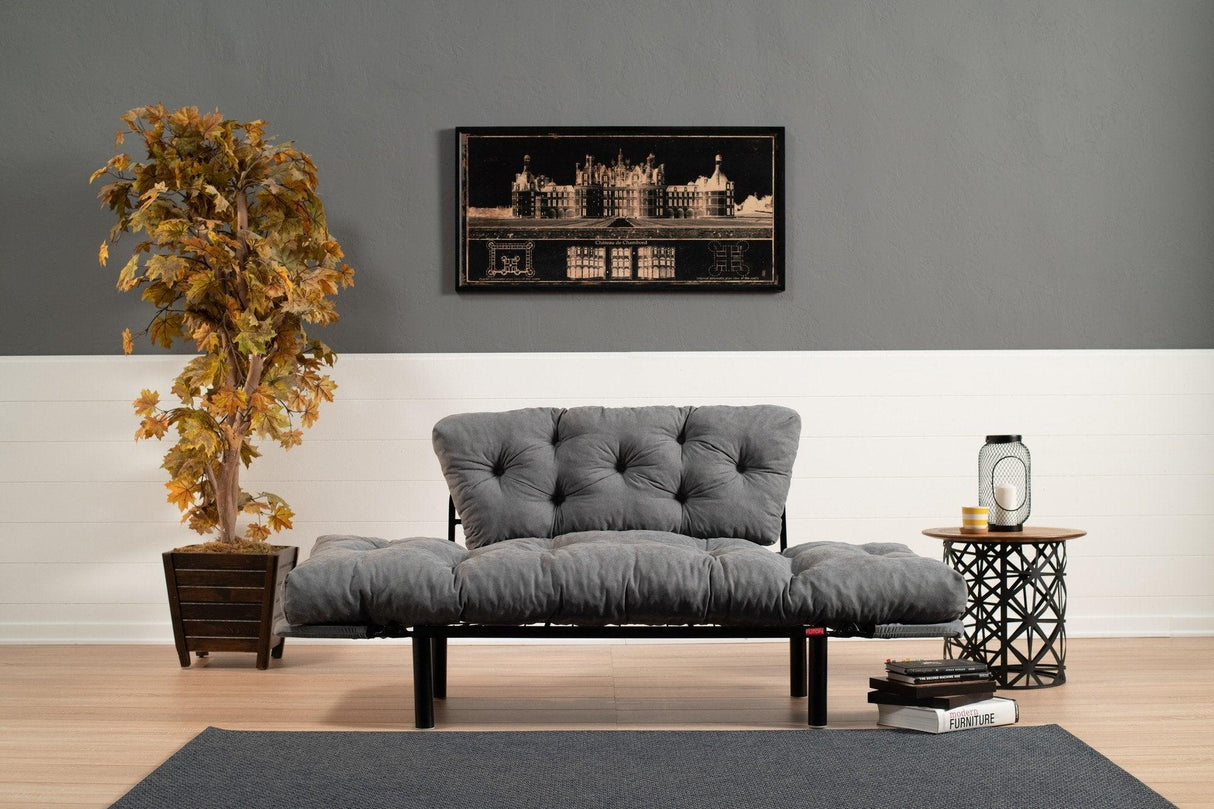 Canapea extensibilă 2 locuri Nitta, Diverse culori, 155x70x85 cm - Gri | SKU: 859FTN1218 | Canapea extensibilă 2 locuri Nitta, 155x70x85 cm, varianta Gri, produs pentru amenajarea locuinței, disponibil online în România la CasaMob
