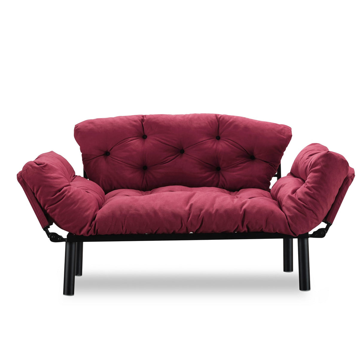 Canapea extensibilă 2 locuri Nitta, Bordo, 155x70x80 cm