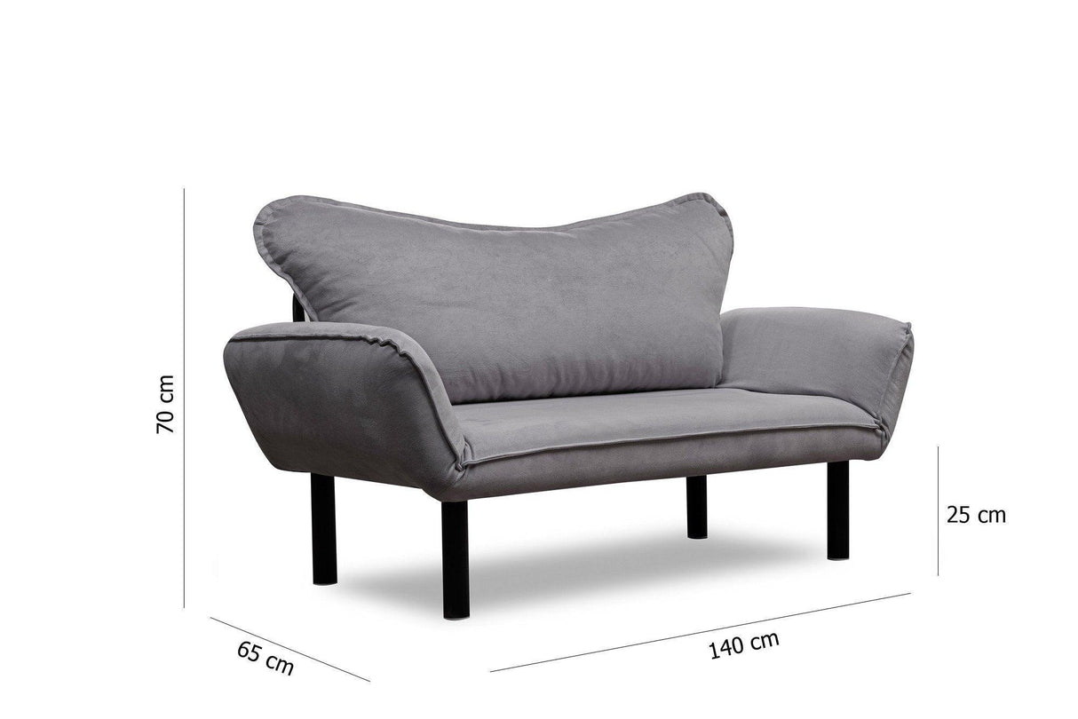Canapea extensibilă 2 locuri Chatto, Diverse culori, 150x70x75 cm - Gri închis | SKU: 859FTN1229 | Canapea extensibilă 2 locuri Chatto, 150x70x75 cm, varianta Gri închis, produs pentru amenajarea locuinței, disponibil online în România la CasaMob