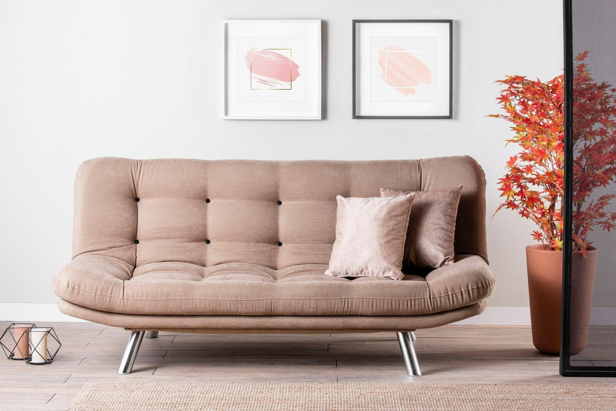 Canapea extensibilă 3 locuri Misa, Diverse culori, 200x105x95 cm - Mink | SKU: 859FTN1310 | Canapea extensibilă 3 locuri Misa, 200x105x95 cm, varianta Mink, produs pentru amenajarea locuinței, disponibil online în România la CasaMob