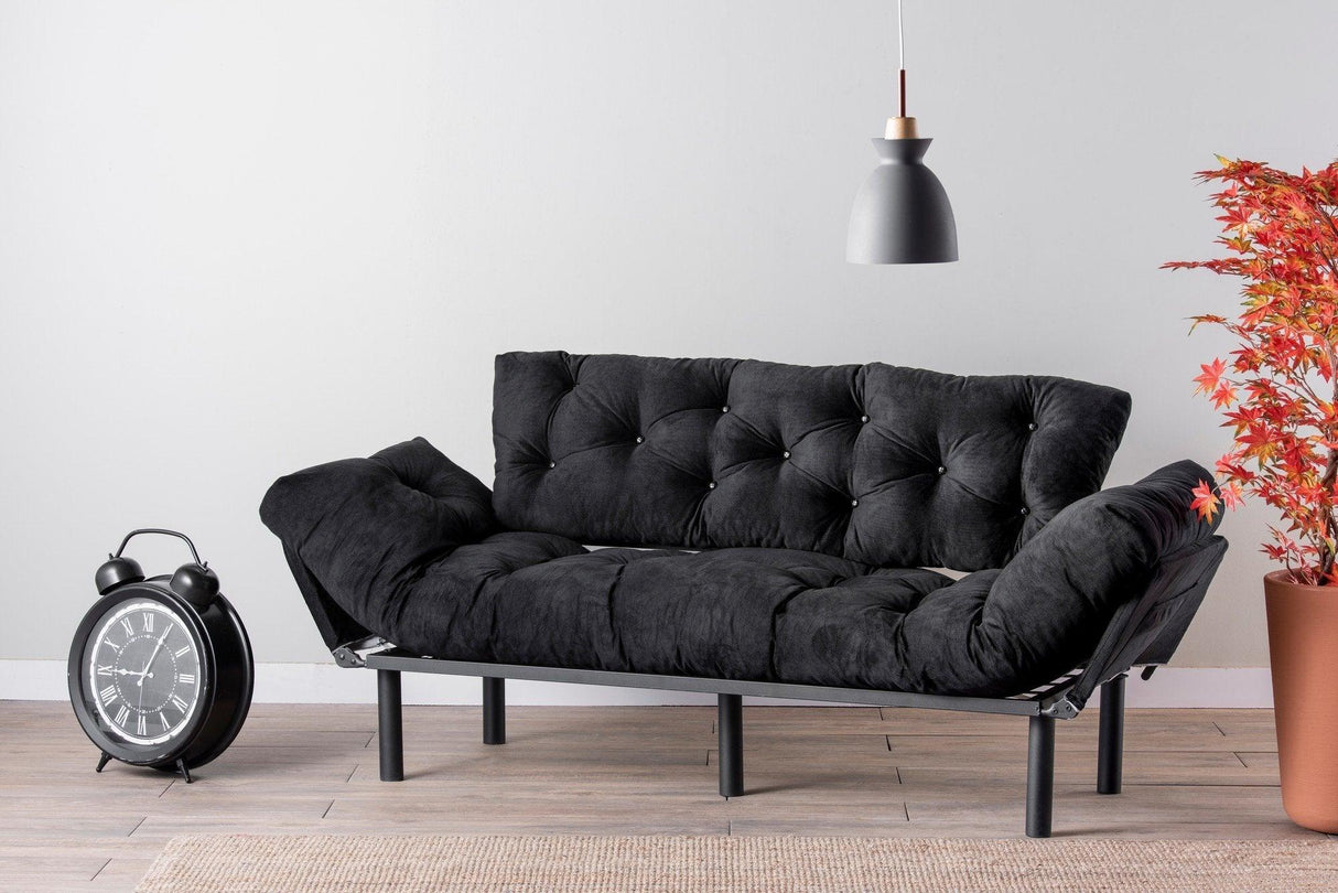 Canapea extensibilă 3 locuri Nitta Triple, Diverse culori, 185x70x85 cm - Negru | SKU: 859FTN1357 | Canapea extensibilă 3 locuri Nitta Triple, 185x70x85 cm, varianta Negru, produs pentru amenajarea locuinței, disponibil online în România la CasaMob