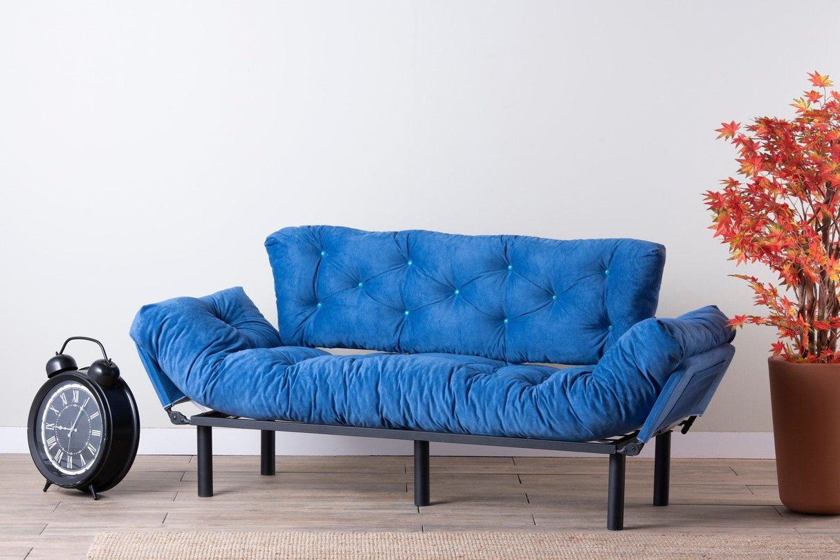 Canapea extensibilă 3 locuri Nitta Triple, Diverse culori, 185x70x85 cm - Albastru | SKU: 859FTN1358 | Canapea extensibilă 3 locuri Nitta Triple, 185x70x85 cm, varianta Albastru, produs pentru amenajarea locuinței, disponibil online în România la CasaMob