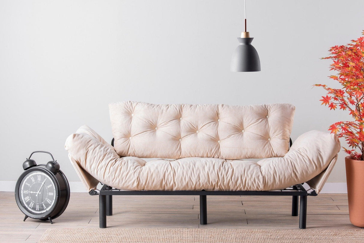 Canapea extensibilă 3 locuri Nitta Triple, Diverse culori, 185x70x85 cm - Crem | SKU: 859FTN1360 | Canapea extensibilă 3 locuri Nitta Triple, 185x70x85 cm, varianta Crem, produs pentru amenajarea locuinței, disponibil online în România la CasaMob